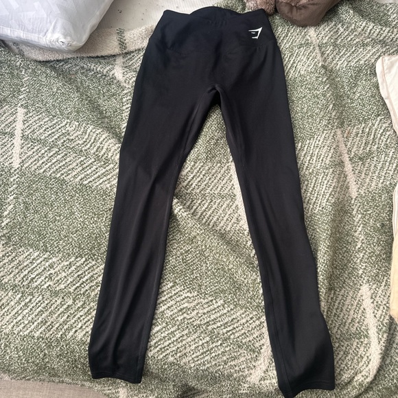 Black gym shark full length workout leggings - Picture 2 of 3